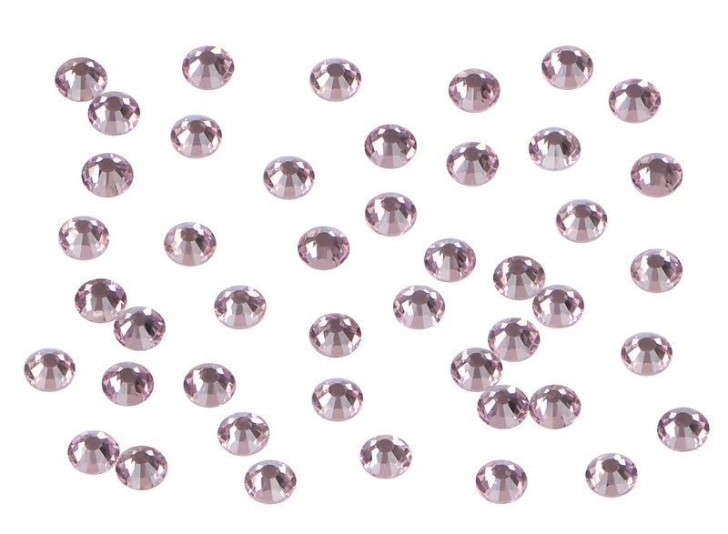 Bymitel 1440PCS Art Nail Rhinestones non Hotfix Glue Fix Round Crystals Glass Flatback for DIY Jewelry Making with one Picking Pen (ss20 1440pcs  Lt. Rose) - Image 2